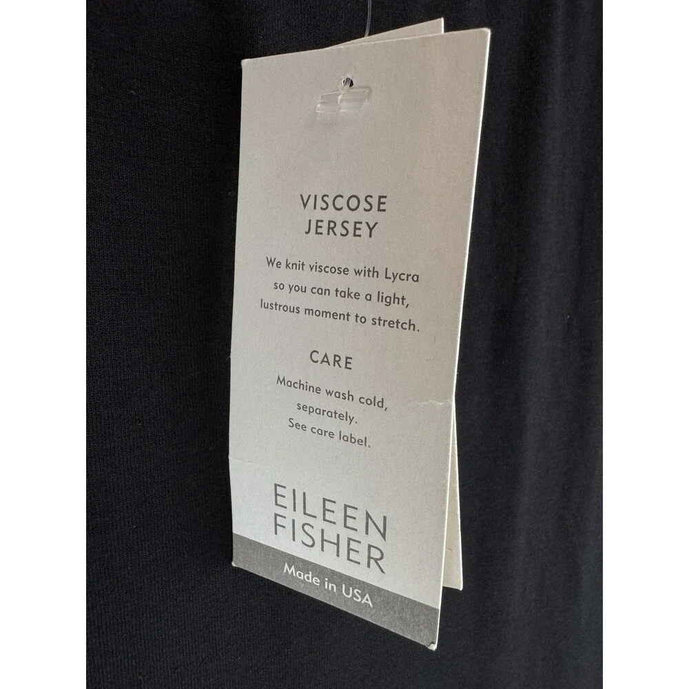 Eileen Fisher Viscose Jersey Black Skirt Size: Medium Petite NWT - Picture 3 of 8